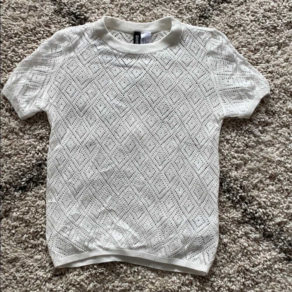 H&M White Knitted shirt